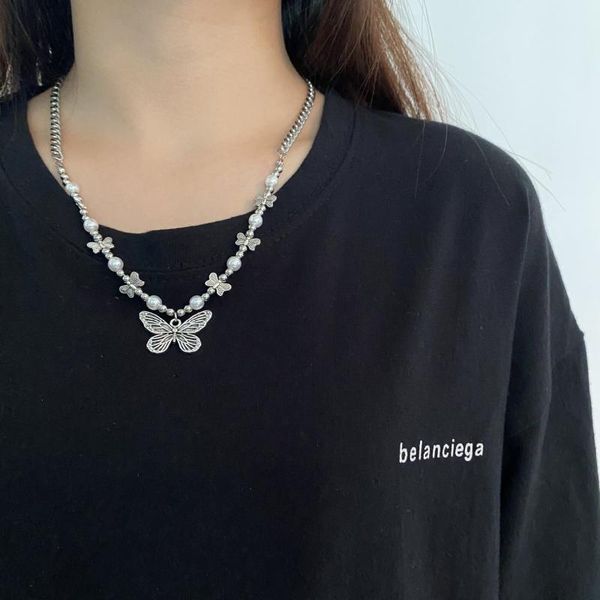 pendant necklaces 2021 trendy alloy necklace for women men pearl butterfly couple party hip hop jewelry christmas gifts, Silver
pendant necklaces 2021 trendy alloy necklace for women men pearl butterfly couple party hip hop jewelry christmas gifts, Silver