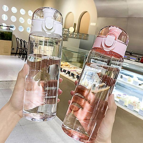 water bottle 780ml large-capacity lock design outdoor fitness cup anti-deformation plastic transparent