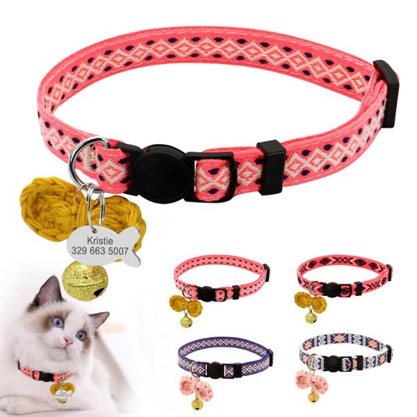 cat collars & leads custom nylon collar quick release personalized cats cute kitten id with fish tag bell accessories
cat collars & leads custom nylon collar quick release personalized cats cute kitten id with fish tag bell accessories