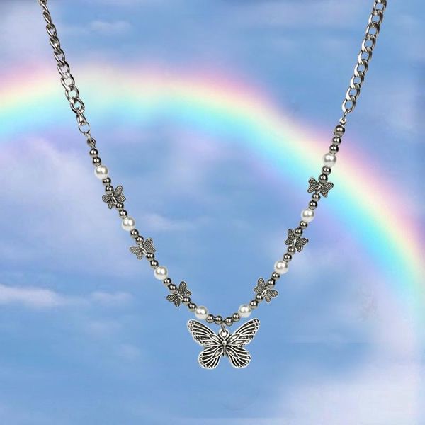 chains goth harajuku butterfly pendant necklace for women men pearl chain vintage punk choker fashion statement jewelry gift, Silver
chains goth harajuku butterfly pendant necklace for women men pearl chain vintage punk choker fashion statement jewelry gift, Silver
