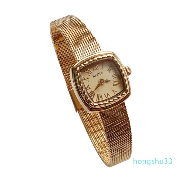 retro light luxury small watch champagne gold quartz women's square japanese watches, Slivery;brown
retro light luxury small watch champagne gold quartz women's square japanese watches, Slivery;brown