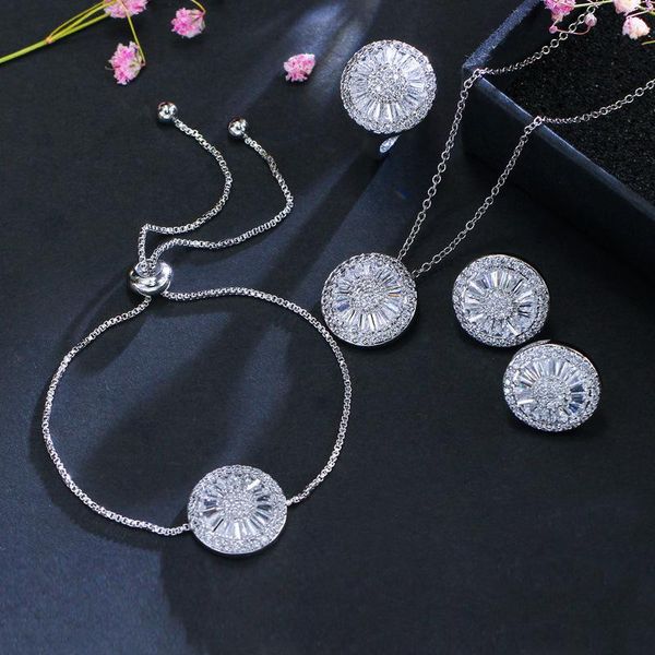 earrings & necklace trendy ring bracelet set vintage ksys055 gold plated women fashion jewelry reception white zircon luxury engagement, Silver
earrings & necklace trendy ring bracelet set vintage ksys055 gold plated women fashion jewelry reception white zircon luxury engagement, Silver