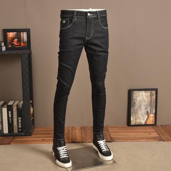 black jeans men fashion slim fit pencil pants casual stretch denim trousers men's, Blue
black jeans men fashion slim fit pencil pants casual stretch denim trousers men's, Blue