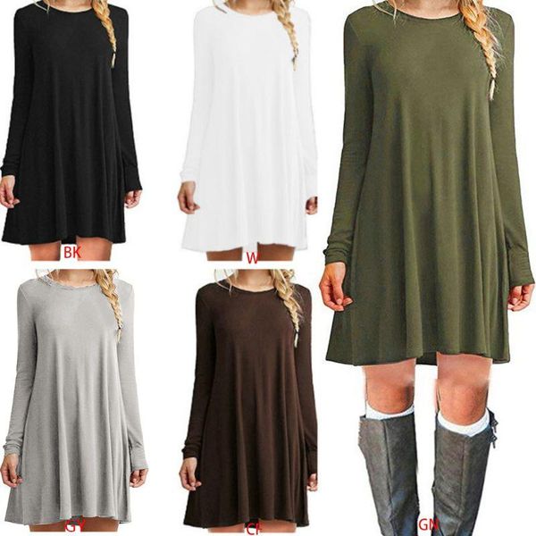 womens plus size long sleeve loose midi t-shirt dress solid color casual pleated swing round neck pullover streetwear s-2xl dresses, Black;gray
womens plus size long sleeve loose midi t-shirt dress solid color casual pleated swing round neck pullover streetwear s-2xl dresses, Black;gray