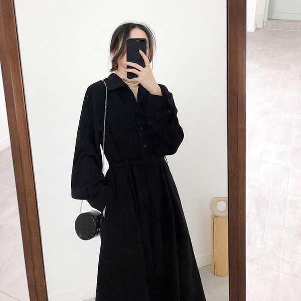 casual dresses hepburn early autumn skirt dress women's 2021 black slim waist long shirt, Black;gray
casual dresses hepburn early autumn skirt dress women's 2021 black slim waist long shirt, Black;gray