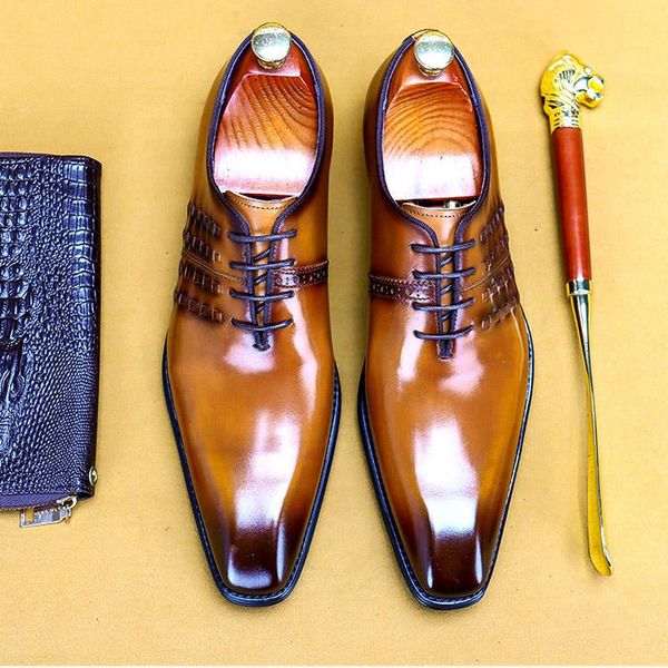 men oxford genuine leather shoes weaving decoration waxing process wingtip lace up formal wedding office dress a191, Black
men oxford genuine leather shoes weaving decoration waxing process wingtip lace up formal wedding office dress a191, Black