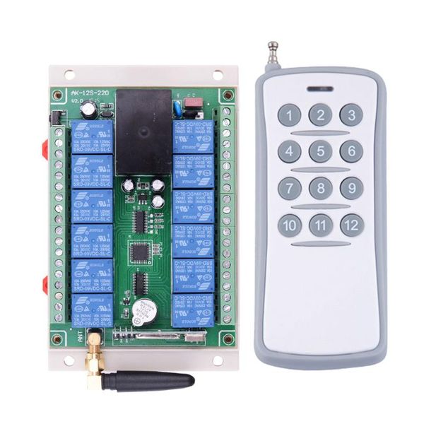 smart home control ac 110v 220v 250v 12 ch rf remote lighting switch channel 10a relay receiver + transmitter in 433mhz
smart home control ac 110v 220v 250v 12 ch rf remote lighting switch channel 10a relay receiver + transmitter in 433mhz