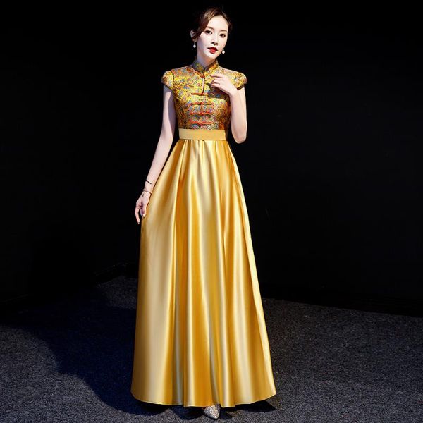 temperament gold evening dress elegant a-line banquet mandarin collar chinese noble stage show hostess ethnic clothing, Red
temperament gold evening dress elegant a-line banquet mandarin collar chinese noble stage show hostess ethnic clothing, Red