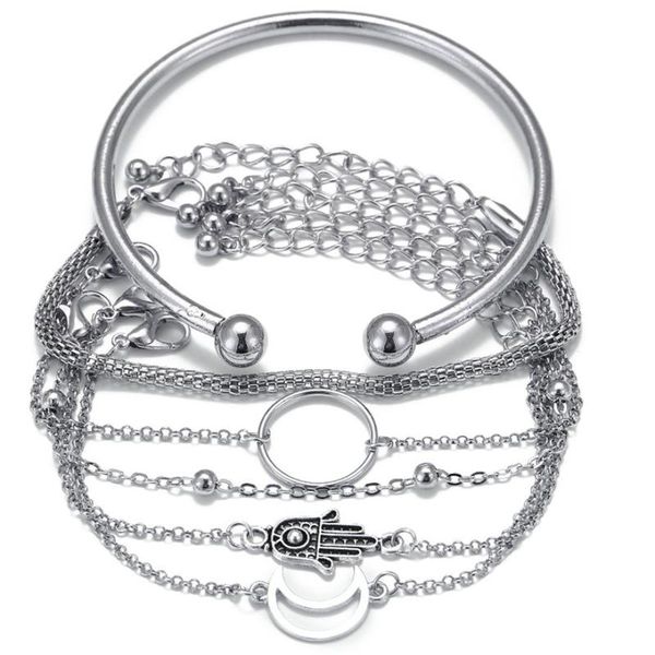 link, chain diezi fashion big circle bracelet bangle sets vintage palm moon charm bracelets for women gift jewelry, Black
link, chain diezi fashion big circle bracelet bangle sets vintage palm moon charm bracelets for women gift jewelry, Black