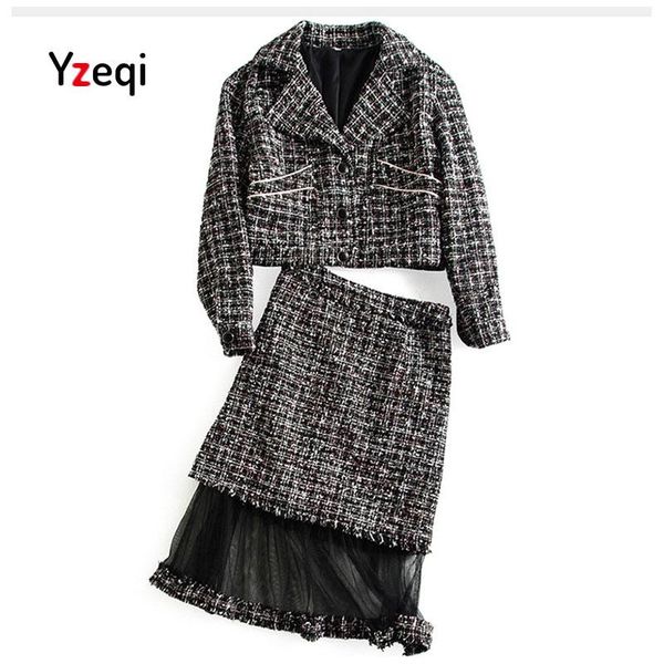 women's two piece pants yzeqi 2021 autumn women skirt suits black tweed short turn down collar jacket coat+tassel slim mesh patchwork b, White
women's two piece pants yzeqi 2021 autumn women skirt suits black tweed short turn down collar jacket coat+tassel slim mesh patchwork b, White