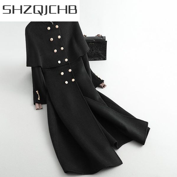 women's wool & blends shzq winter 100% coat female autumn clothing 2021 elegant woolen jacket women blend casaco feminino zyw08, Black
women's wool & blends shzq winter 100% coat female autumn clothing 2021 elegant woolen jacket women blend casaco feminino zyw08, Black