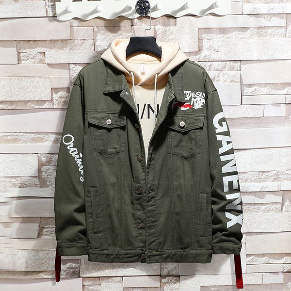 men's jackets jaqueta jeans masculina de manga comprida, jaqueta japonesa solta com estampa personalida para primavera e outono 59qk, Black;brown
men's jackets jaqueta jeans masculina de manga comprida, jaqueta japonesa solta com estampa personalida para primavera e outono 59qk, Black;brown