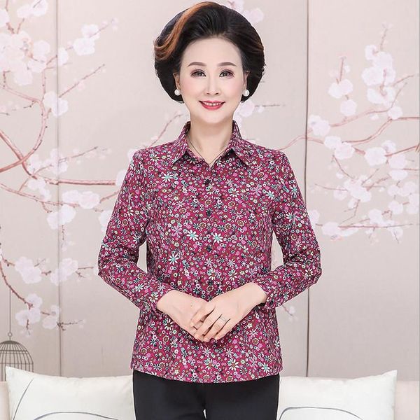 women's blouses & shirts printed floral shirt casual plus size women blouse 2021 spring autumn middle age mother cotton long sleeve, White
women's blouses & shirts printed floral shirt casual plus size women blouse 2021 spring autumn middle age mother cotton long sleeve, White