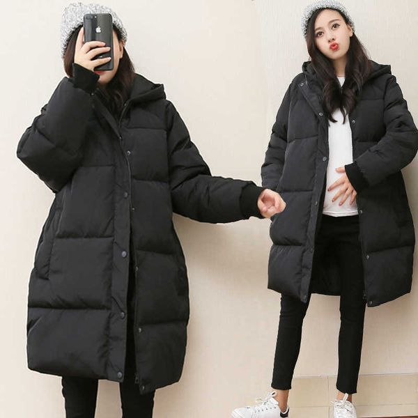 pregnant women's cotton padded clothes winter medium and long thickened down coat large loose late pregnancy, Black
pregnant women's cotton padded clothes winter medium and long thickened down coat large loose late pregnancy, Black