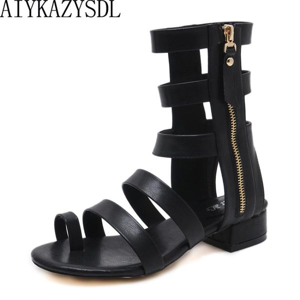 women summer ankle boots gladiator sandals ring toe strappy wrap shoes side zipper rome cut out, Black
women summer ankle boots gladiator sandals ring toe strappy wrap shoes side zipper rome cut out, Black