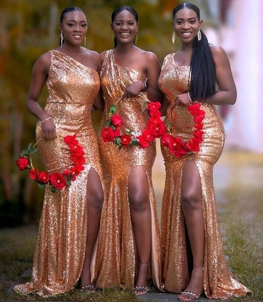 bridesmaid dress gold sequined mermaid maid of honor dresses one shoulder side split sleeveless long robes de demoiselle, White;pink
bridesmaid dress gold sequined mermaid maid of honor dresses one shoulder side split sleeveless long robes de demoiselle, White;pink
