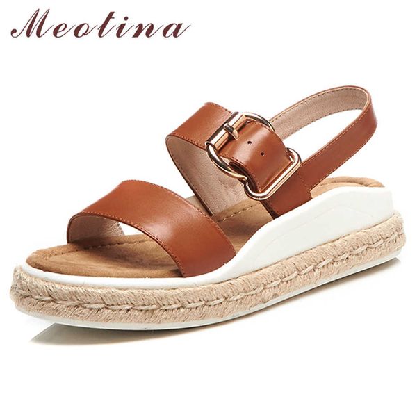 meotina summer sandals women shoes natural cow leather flat platform shoes genuine leather buckle open toe sandals female 34-39 210608, Black
meotina summer sandals women shoes natural cow leather flat platform shoes genuine leather buckle open toe sandals female 34-39 210608, Black