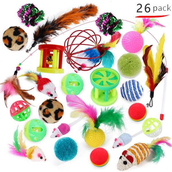 cat toys set funny stick bell ball feather toy interactive creative assorted play for kittens 26pcs
cat toys set funny stick bell ball feather toy interactive creative assorted play for kittens 26pcs