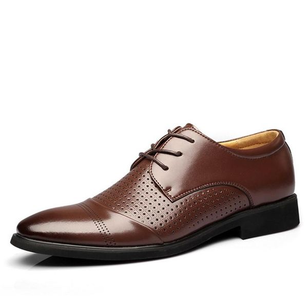 dress shoes size 38-47 fashion men leather business breathable hollow out pointed, Black
dress shoes size 38-47 fashion men leather business breathable hollow out pointed, Black