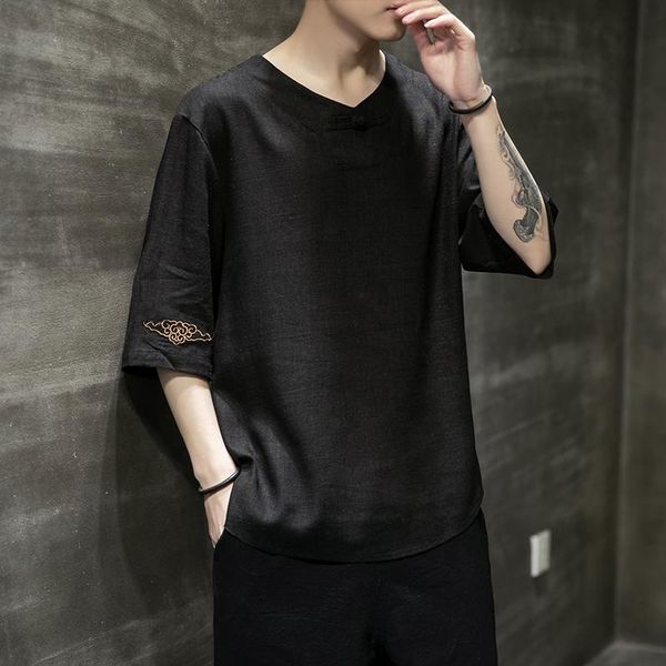 men's t-shirts 2021 summer short-sleeved t-shirt mens cotton linen casual m tshirts male chinese style breathable tees m-5xl, White;black
men's t-shirts 2021 summer short-sleeved t-shirt mens cotton linen casual m tshirts male chinese style breathable tees m-5xl, White;black