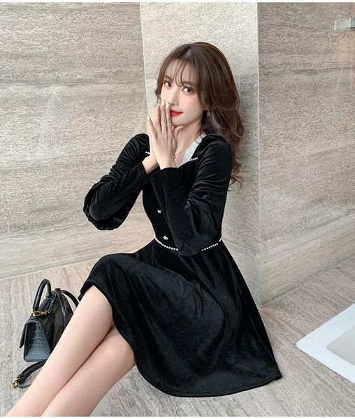 temperament women's clothing niche design sense of fashion small black dress spring ladies dresses casual, Black;gray
temperament women's clothing niche design sense of fashion small black dress spring ladies dresses casual, Black;gray