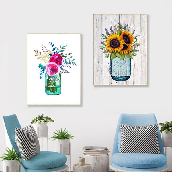 paintings watercolor flowers mason jar print ball bouquet poster canvas painting peony rose wall art pictures living room home decor
paintings watercolor flowers mason jar print ball bouquet poster canvas painting peony rose wall art pictures living room home decor