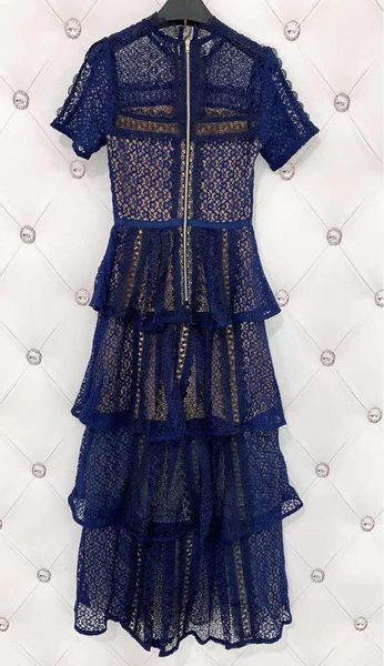 dress summer long women allover lace crochet embroidery short sleeve cascading ruffle dress festival, Black;gray
dress summer long women allover lace crochet embroidery short sleeve cascading ruffle dress festival, Black;gray