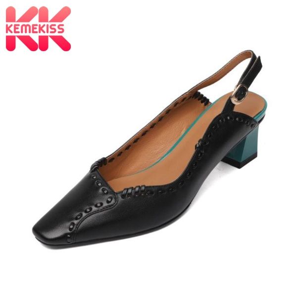 kemekiss summer women sandals shoe real leather slingbacks shoes fashion small square toe thick heels buckle size 34-40, Black
kemekiss summer women sandals shoe real leather slingbacks shoes fashion small square toe thick heels buckle size 34-40, Black