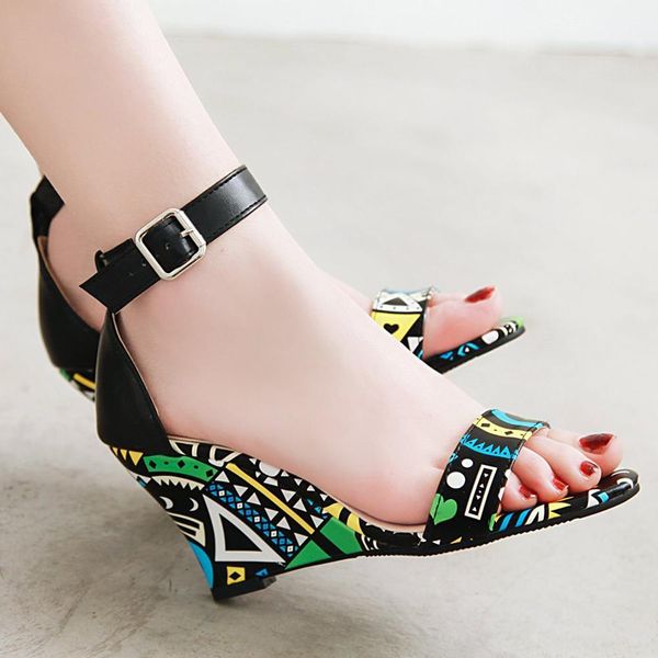 sandals famous designer printing wedges sandals women mixed color bohemian gladiator sandalias mujer big size 43 ankle belt sandal, Black
sandals famous designer printing wedges sandals women mixed color bohemian gladiator sandalias mujer big size 43 ankle belt sandal, Black