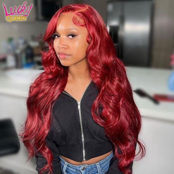 lace wigs dark red burgundy colored body wave 13x4 frontal human hair pre-plucked lucky queen peruvian for women, Black;brown
lace wigs dark red burgundy colored body wave 13x4 frontal human hair pre-plucked lucky queen peruvian for women, Black;brown