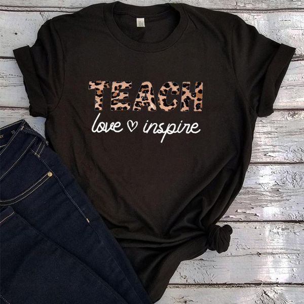 women's t-shirt teacher shirt teach love leopard tshirt women cute gift aesthetic graphic tees plus size for, White
women's t-shirt teacher shirt teach love leopard tshirt women cute gift aesthetic graphic tees plus size for, White