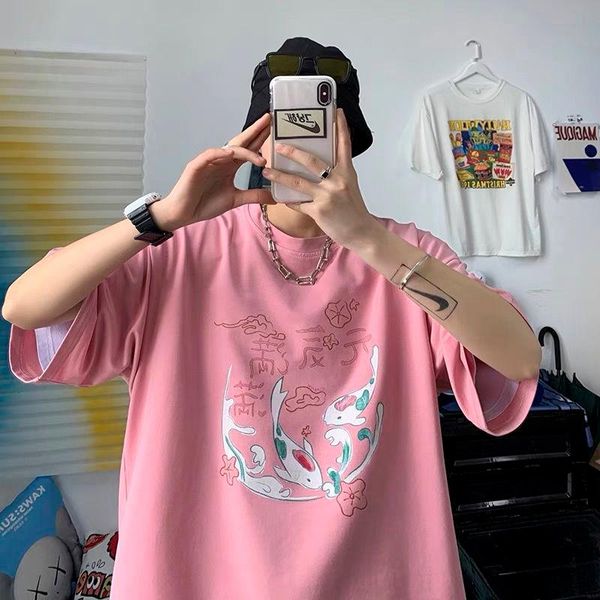 men's t-shirts 2021 japan style t-shirt clothes casual stretch crew neck kawaii fish print clothing summer breathable streetwear, White;black
men's t-shirts 2021 japan style t-shirt clothes casual stretch crew neck kawaii fish print clothing summer breathable streetwear, White;black