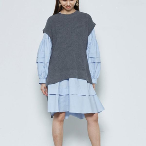 spring fashion 2 pcs women set long puff sleeve shirt dress solid vestidos+ o neck sleeveless knit vest all match suit 210514, Black;gray
spring fashion 2 pcs women set long puff sleeve shirt dress solid vestidos+ o neck sleeveless knit vest all match suit 210514, Black;gray