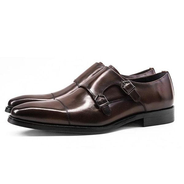dress shoes men's gneuine leather 2021 business formal men korean double buckles cowhide monk for man, Black
dress shoes men's gneuine leather 2021 business formal men korean double buckles cowhide monk for man, Black
