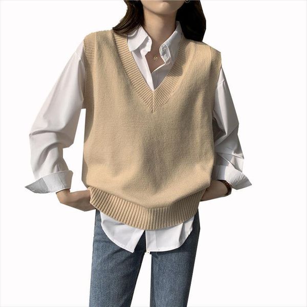 womens v neck vest sweaters sleeveless simple slim fit korean fashion autumn and winter loose wild lazy hedging, White;black
womens v neck vest sweaters sleeveless simple slim fit korean fashion autumn and winter loose wild lazy hedging, White;black