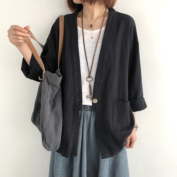 women's blouses & shirts cotton linen women coat pockets 2021 autumn summer thin long sleeve cardigan casual blouse yoyikamomo, White
women's blouses & shirts cotton linen women coat pockets 2021 autumn summer thin long sleeve cardigan casual blouse yoyikamomo, White
