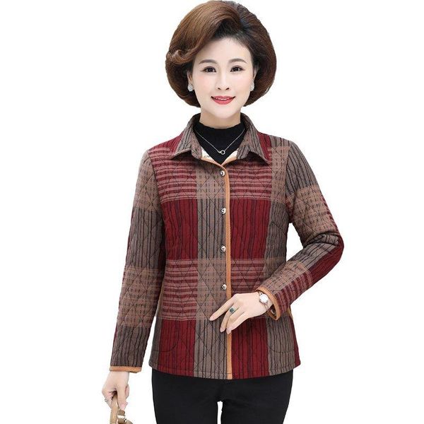 thin quilted plaid jacket spring &autumn warm short shirt collar middle age women cotton-padded mother cotton coat women's jackets, Black;brown
thin quilted plaid jacket spring &autumn warm short shirt collar middle age women cotton-padded mother cotton coat women's jackets, Black;brown