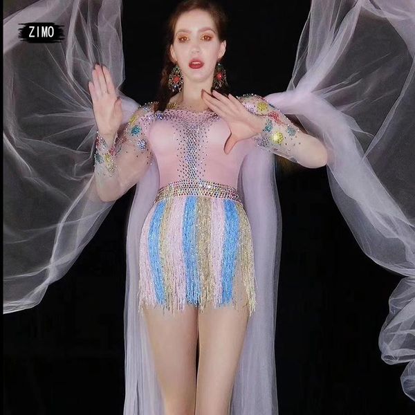 rainbow rhinestone tassel pink tulle long tail bodysuit fairy fashion women performance costume party show singer stage women's jumpsui, Black;white
rainbow rhinestone tassel pink tulle long tail bodysuit fairy fashion women performance costume party show singer stage women's jumpsui, Black;white