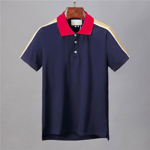 202s italy mens designer polo shirts man high street embroidery garter snakes little bee printing brands cottom clothing tees, White;black
202s italy mens designer polo shirts man high street embroidery garter snakes little bee printing brands cottom clothing tees, White;black