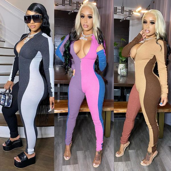 deep v spliced womens jumpsuit sports autumn long sleeve slim fit rompers club wear fashion ladies ribbed, Black;white
deep v spliced womens jumpsuit sports autumn long sleeve slim fit rompers club wear fashion ladies ribbed, Black;white