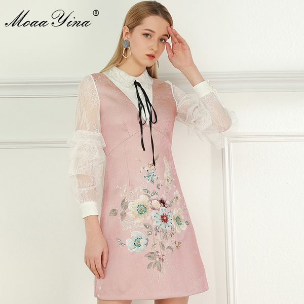 fashion designer dress summer women's dress lace long sleeve floral-print beaded dresses 210524, Black;gray
fashion designer dress summer women's dress lace long sleeve floral-print beaded dresses 210524, Black;gray