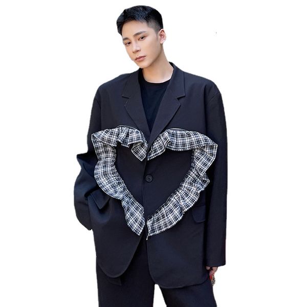men's suits & blazers men removable zipper heart-shaped lace jacket man harajuku streetwear fashion loose casual coat blazer male cloth, White;black
men's suits & blazers men removable zipper heart-shaped lace jacket man harajuku streetwear fashion loose casual coat blazer male cloth, White;black