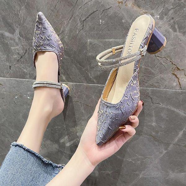 sandals 2021 women shoes summer pointed fairy diamonds korean two wear high heels slipper, Black
sandals 2021 women shoes summer pointed fairy diamonds korean two wear high heels slipper, Black