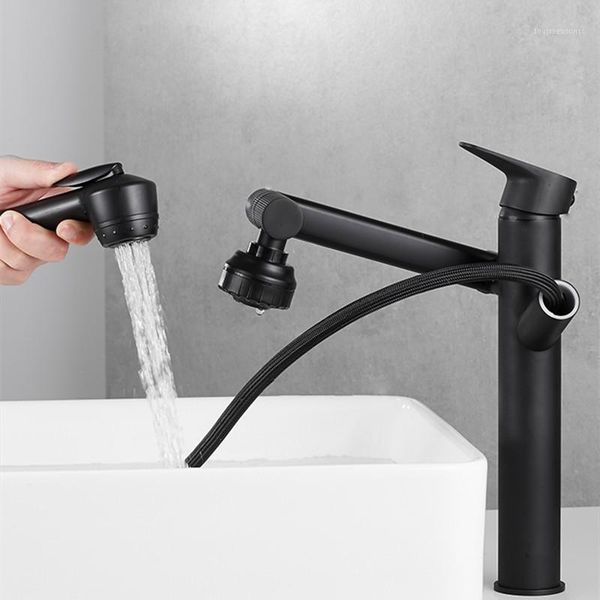 basin sink faucet black brass and cold bathroom mixer tap deck mounted pull out 360 rotation chrome faucets1
basin sink faucet black brass and cold bathroom mixer tap deck mounted pull out 360 rotation chrome faucets1