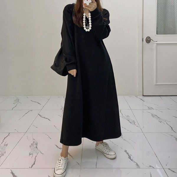 casual dresses 2021 autumn winter women dress korean fashion solid color v-neck long sleeve loose simplicity hoodie, Black;gray
casual dresses 2021 autumn winter women dress korean fashion solid color v-neck long sleeve loose simplicity hoodie, Black;gray
