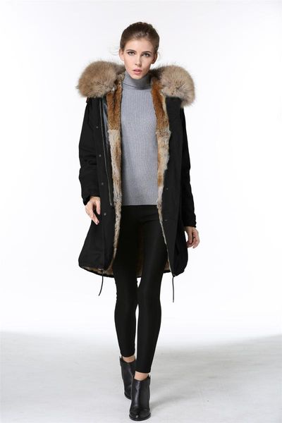 women's fur & faux meifng rex parka long women fashion clothes natural color collar trim for ladies, Black
women's fur & faux meifng rex parka long women fashion clothes natural color collar trim for ladies, Black