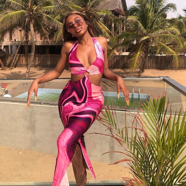 2021newasia tie dye summer dress woman lace up hollow out backless split halter long dress lady chic beach holiday party robe, Black;gray
2021newasia tie dye summer dress woman lace up hollow out backless split halter long dress lady chic beach holiday party robe, Black;gray
