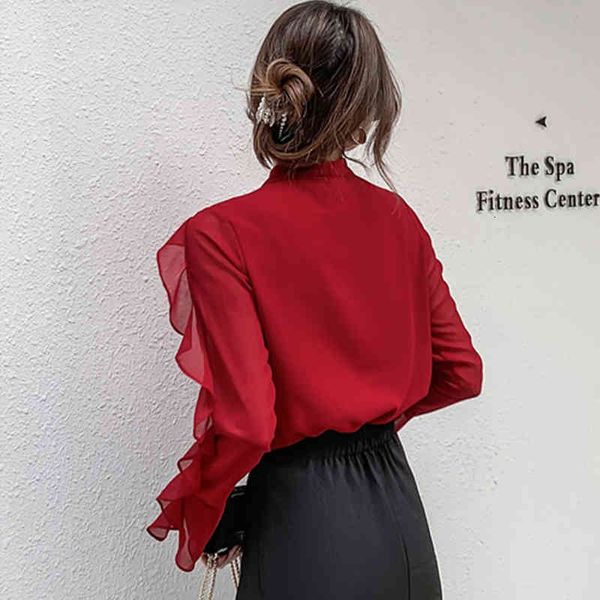 sweaters korean spring office lady blusa ruffles lace-up bow vintage elegant chiffon blouse women loose casual shirt, White;black
sweaters korean spring office lady blusa ruffles lace-up bow vintage elegant chiffon blouse women loose casual shirt, White;black