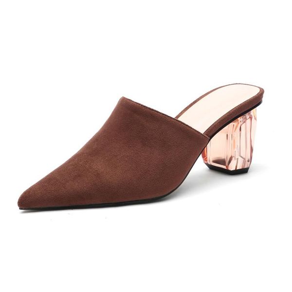 crystal 6cm high heel slippers women thick square shoes arrival spring autumn suede comfortable outside, Black
crystal 6cm high heel slippers women thick square shoes arrival spring autumn suede comfortable outside, Black
