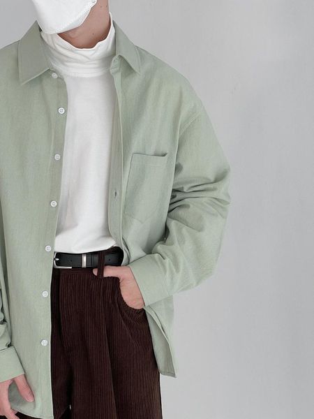 men's casual shirts spring and autumn shirt long-sleeved solid color lapel bf loose wild trend minimalist top, White;black
men's casual shirts spring and autumn shirt long-sleeved solid color lapel bf loose wild trend minimalist top, White;black